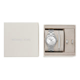 Michael Kors Slim Runway Three-Hand Silver-Tone Stainless Steel Watch Gift Set