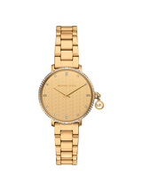 Michael Kors Womens Mini Pyper Pave Gold-Tone Watch