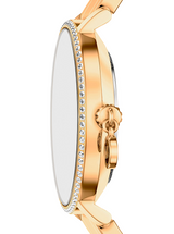 Michael Kors Womens Mini Pyper Pave Gold-Tone Watch