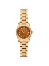 Michael Kors Womens Petite Lexington Pave Gold-Tone Watch