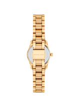 Michael Kors Womens Petite Lexington Pave Gold-Tone Watch