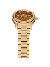 Michael Kors Womens Petite Lexington Pave Gold-Tone Watch