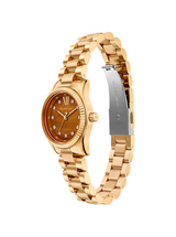 Michael Kors Womens Petite Lexington Pave Gold-Tone Watch