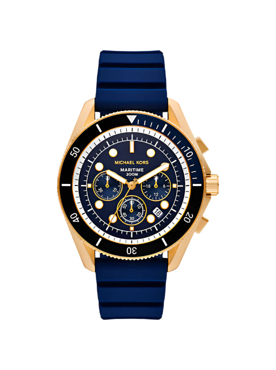 Michael Kors Oversized Maritime Gold-Tone and Silicone Watch