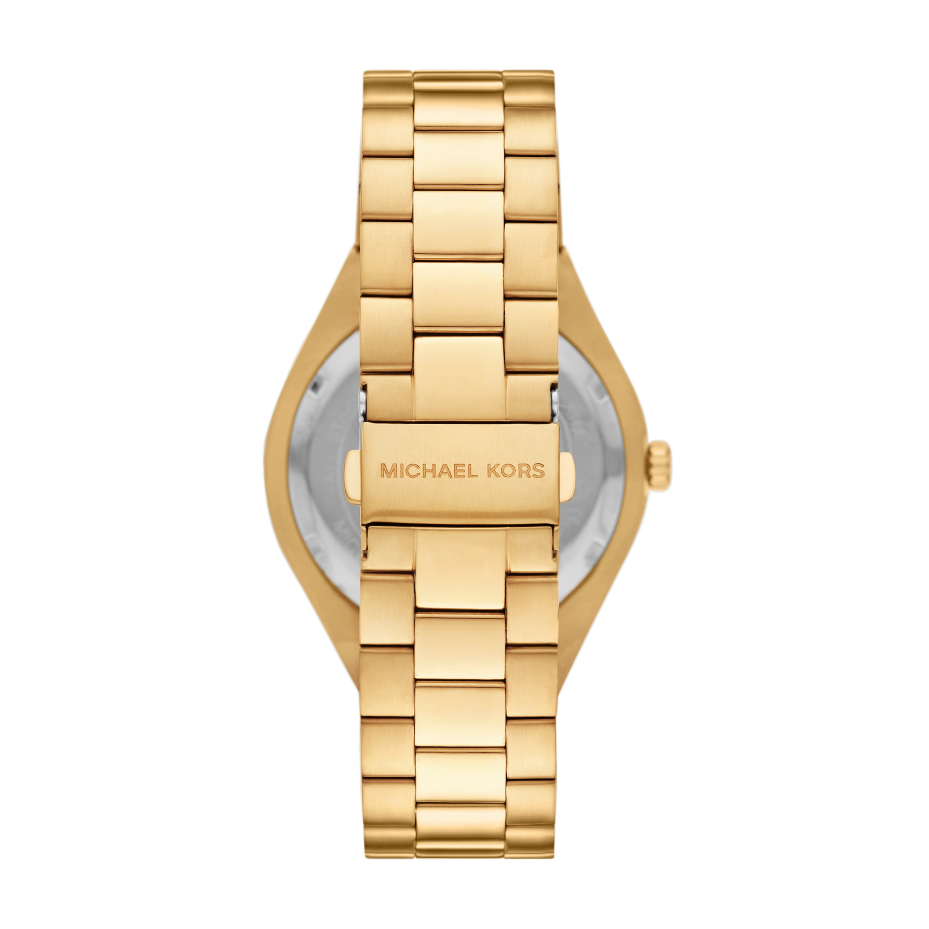 Michael Kors Mens Lennox Three-Hand Gold-Tone Stainless Steel Watch
