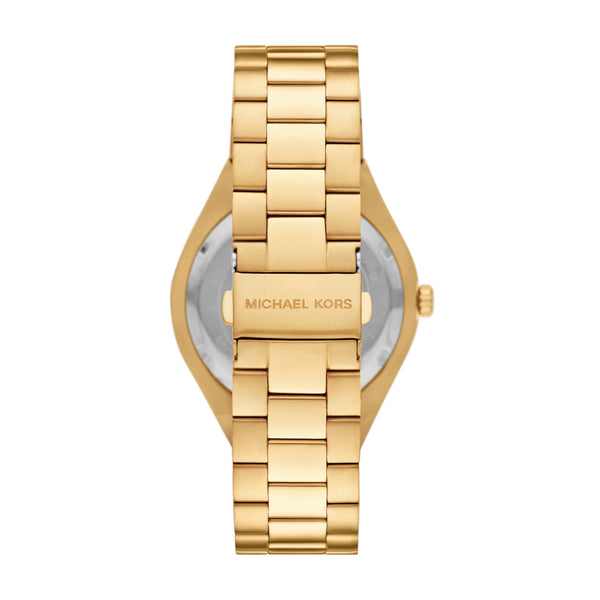 Michael Kors Mens Lennox Three-Hand Gold-Tone Stainless Steel Watch