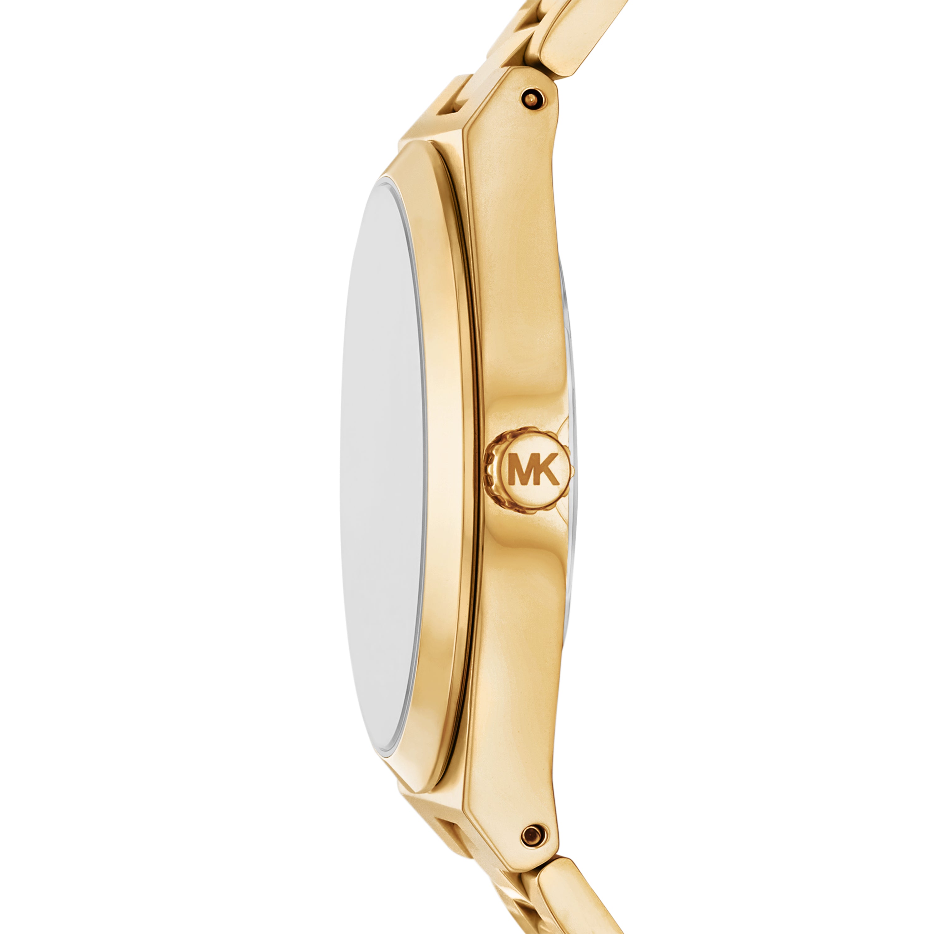 Michael Kors Mens Lennox Three-Hand Gold-Tone Stainless Steel Watch