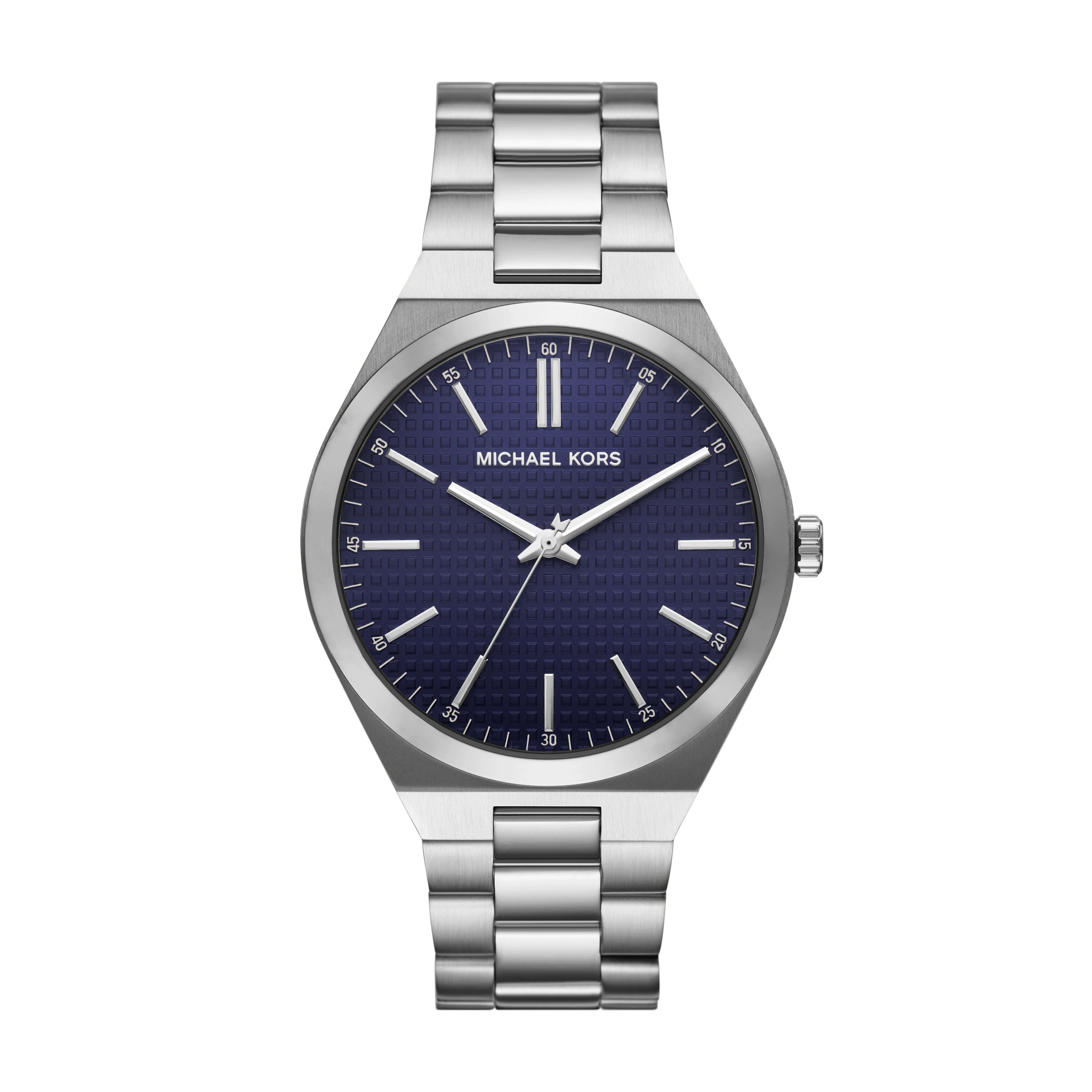 Michael Kors Mens Lennox Three-Hand Silver-Tone Stainless Steel Watch