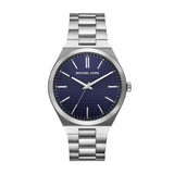 Michael Kors Mens Lennox Three-Hand Silver-Tone Stainless Steel Watch