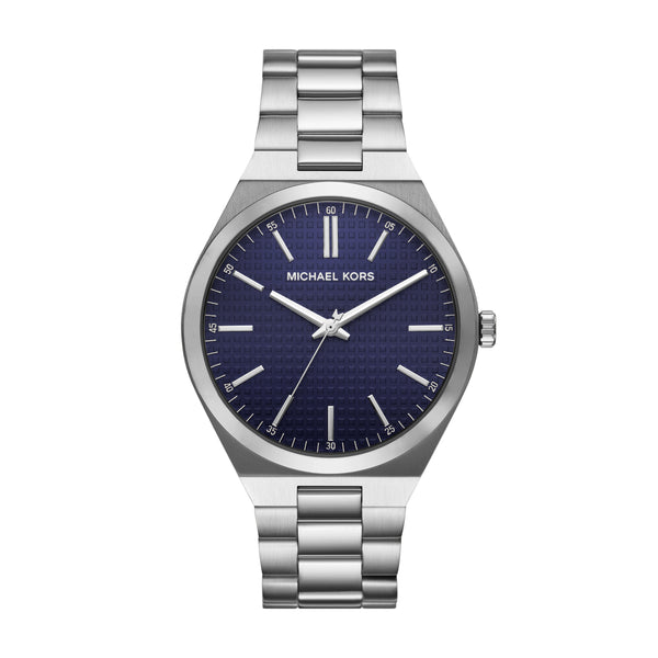 Michael Kors Mens Lennox Three-Hand Silver-Tone Stainless Steel Watch