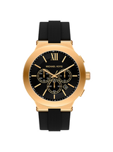 Michael Kors Mens Oversized Billie Gold-Tone and Silicone Watch