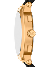 Michael Kors Mens Oversized Billie Gold-Tone and Silicone Watch
