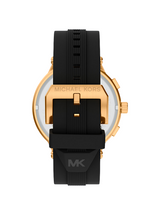Michael Kors Mens Oversized Billie Gold-Tone and Silicone Watch