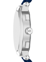 Michael Kors Mens Oversized Billie Silver-Tone and Silicone Watch