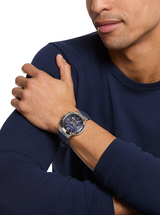 Michael Kors Mens Oversized Billie Silver-Tone and Silicone Watch