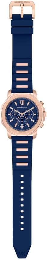 Michael Kors Mens Prescott Gold-Tone and Silicone Watch