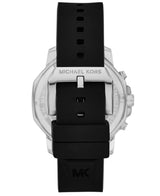 Michael Kors Mens Prescott Silver-Tone and Silicone Watch