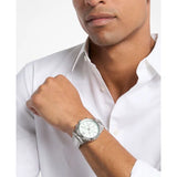 Michael Kors Mens Lexington Silver-Tone Watch