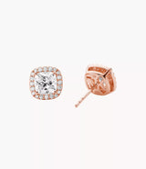 Michael Kors Cushion Cut Stud Earrings - Rose Gold Plated