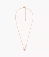 Michael Kors Heart-Cut Pendant Necklace - Rose Gold Plated