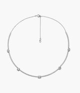Michael Kors Brilliance Pavé Mixed Cut Collar Necklace - Silver-Plated