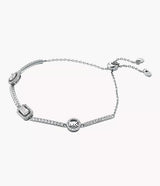 Michael Kors Brilliance Halo Mixed Cut Slider Bracelet - Sterling Silver