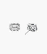 Michael Kors Brilliance Emerald Halo Stud Earrings - Silver-Plated