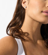 Michael Kors Brilliance Emerald Halo Stud Earrings - Silver-Plated
