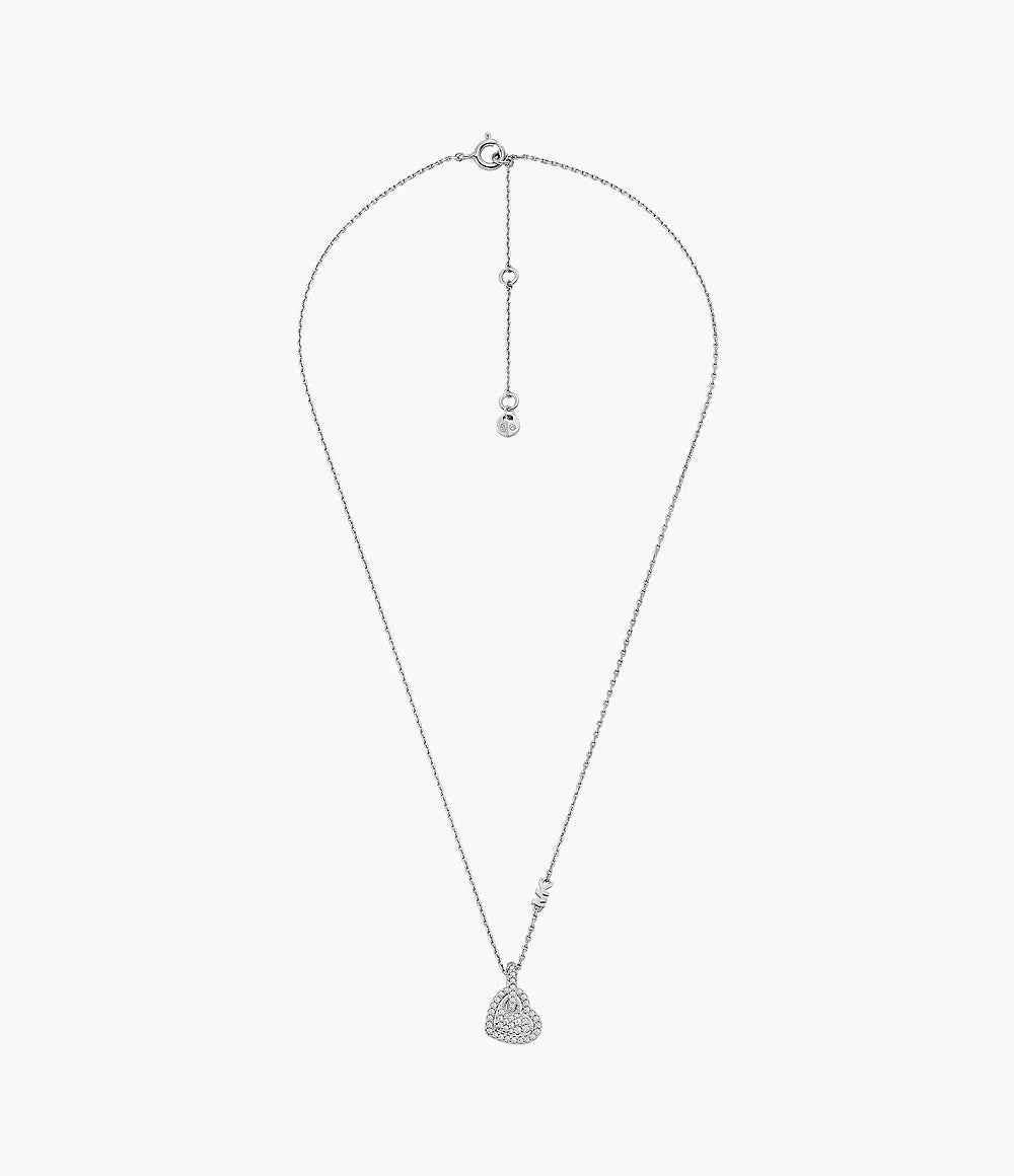 Michael Kors Heart Charm Pendant Necklace - Silver-Plated