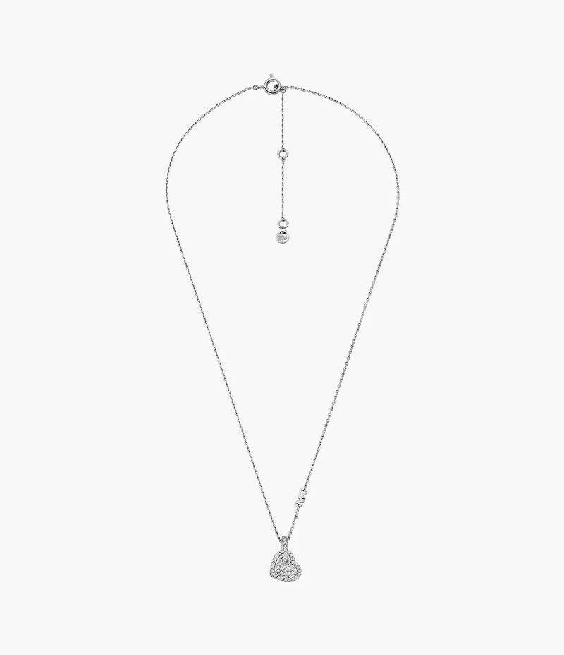 Michael Kors Heart Charm Pendant Necklace - Silver-Plated