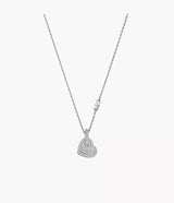 Michael Kors Heart Charm Pendant Necklace - Silver-Plated