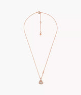 Michael Kors Heart Charm Pendant Necklace - Rose-Gold-Plated