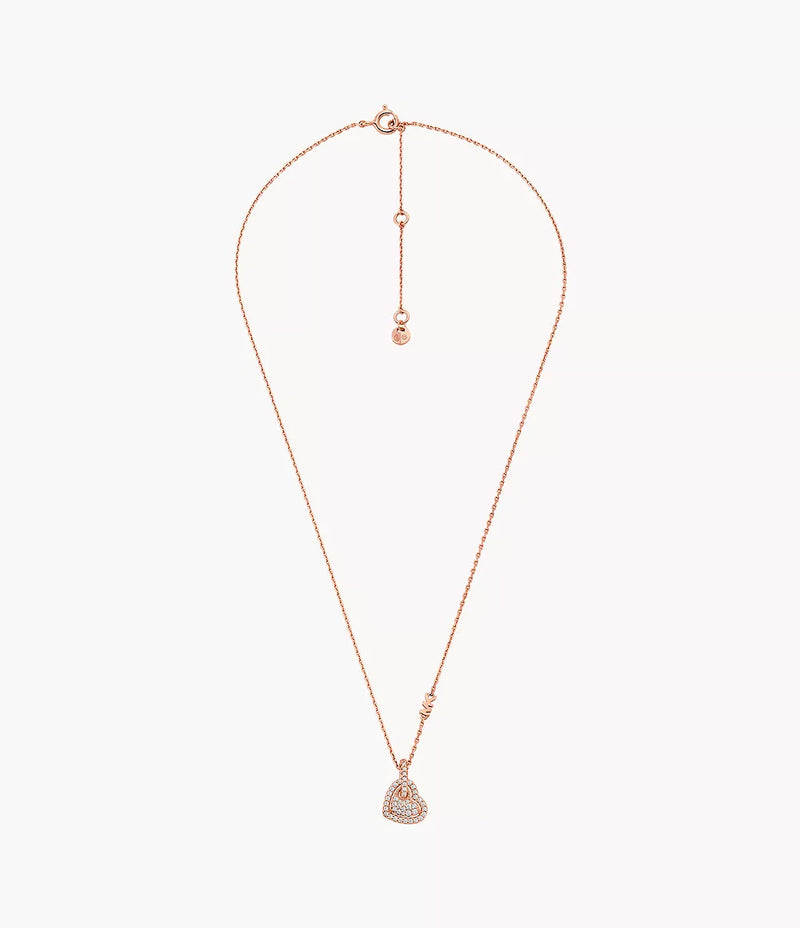 Michael Kors Heart Charm Pendant Necklace - Rose-Gold-Plated