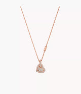 Michael Kors Heart Charm Pendant Necklace - Rose-Gold-Plated