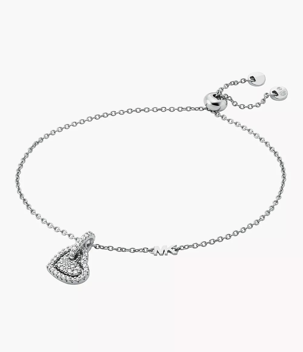 Michael Kors Heart Charm Bracelet - Silver-Plated