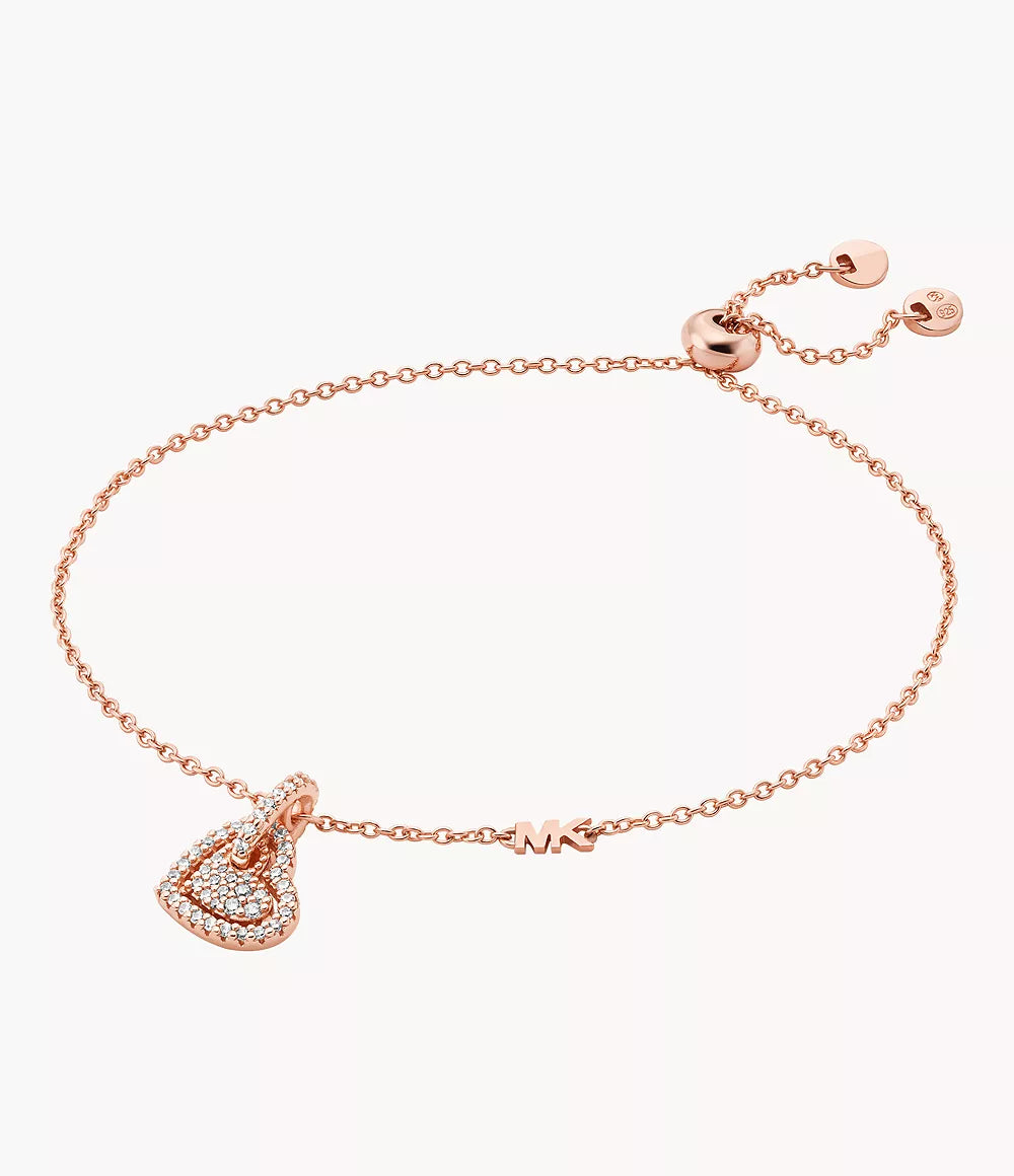 Michael Kors Heart Charm Bracelet - Rose-Gold-Plated