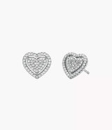 Michael Kors Heart Stud Earrings - Silver-Plated