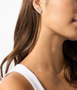 Michael Kors Heart Stud Earrings - Silver-Plated