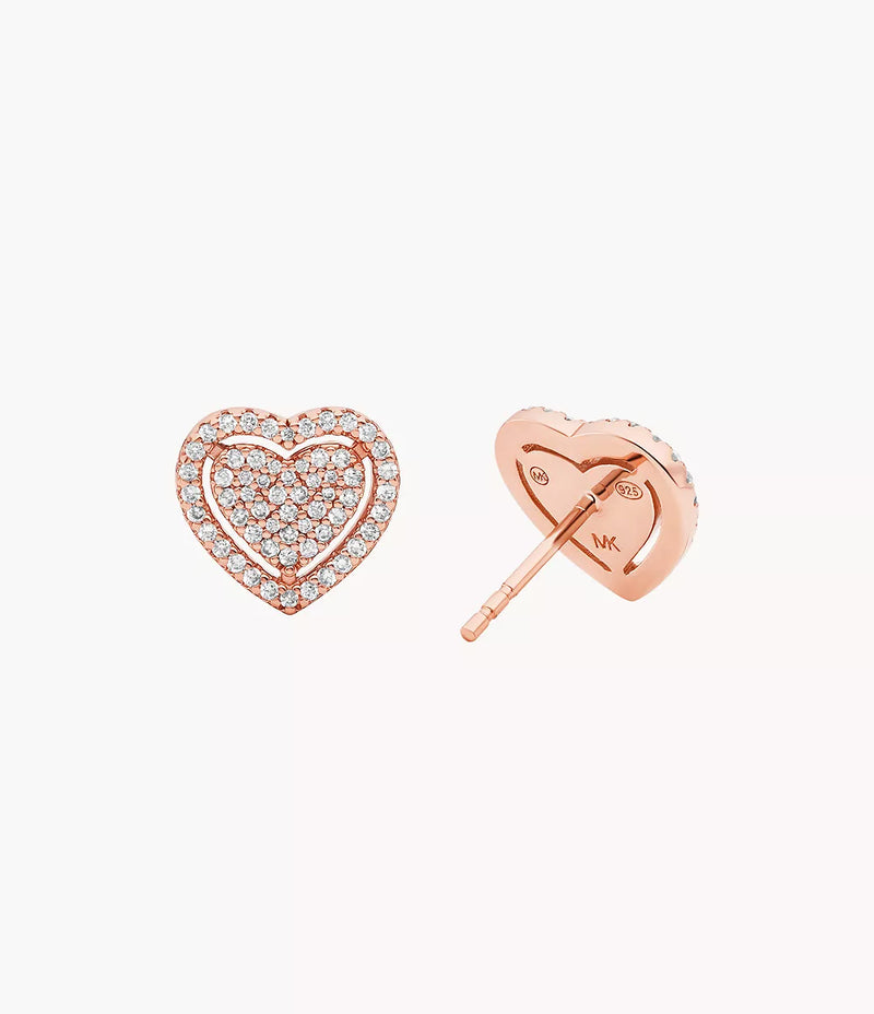Michael Kors Heart Stud Earrings - Rose-Gold-Plated