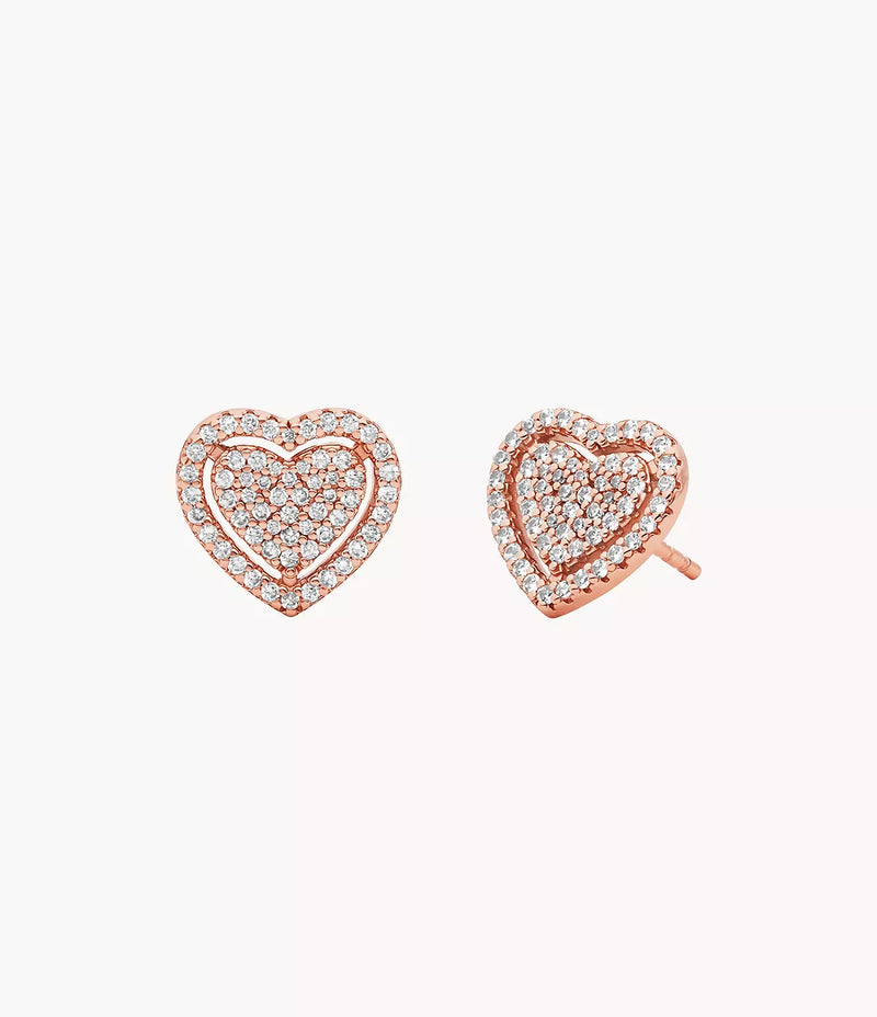 Michael Kors Heart Stud Earrings - Rose-Gold-Plated