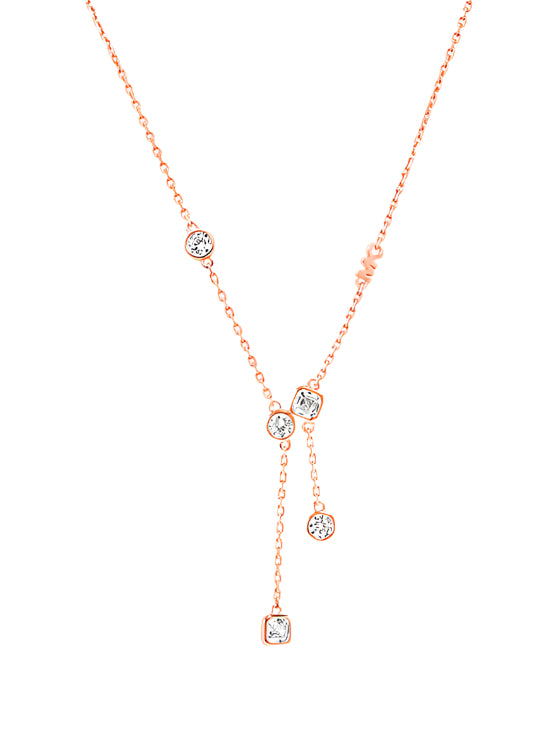 Michael Kors Rose-Gold Plated Bezel Necklace