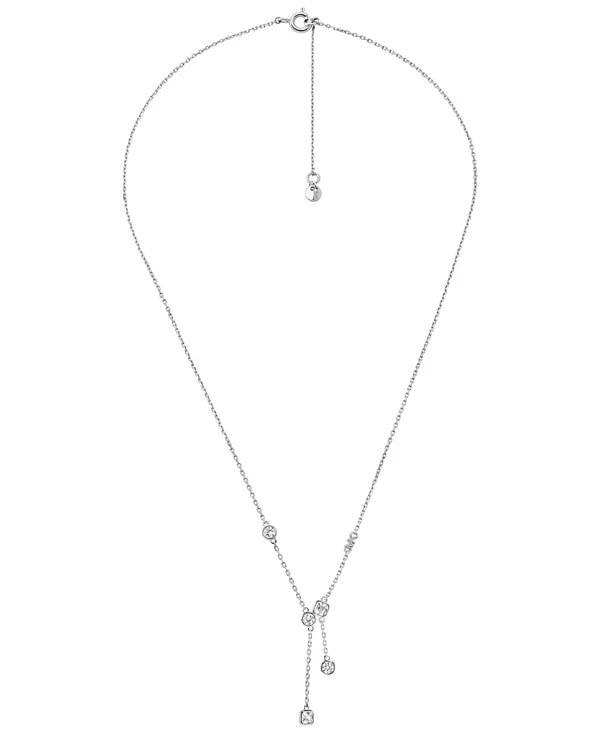 Michael Kors Silver-Plated Bezel Necklace