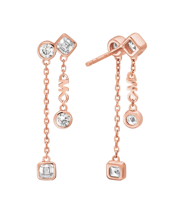 Michael Kors Rose Gold-Plated Bezel Drop Earrings