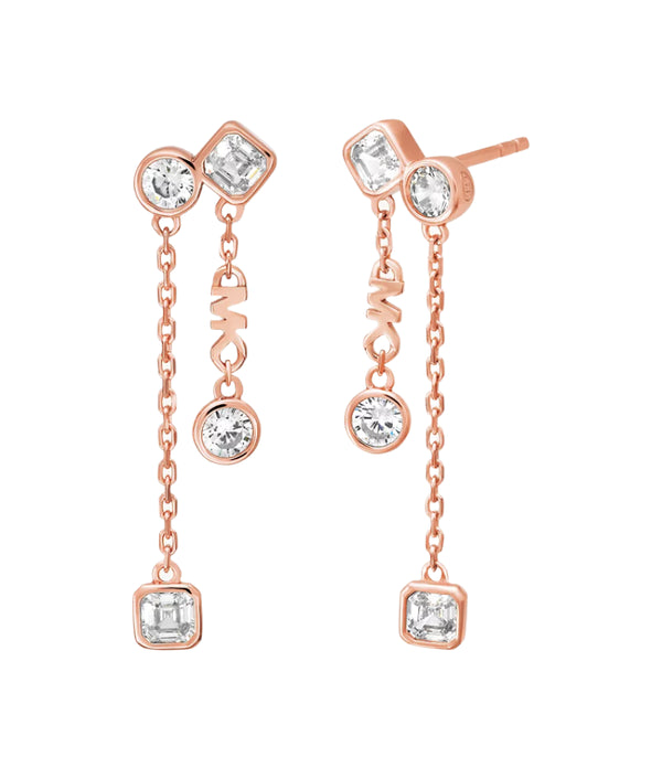 Michael Kors Rose Gold-Plated Bezel Drop Earrings