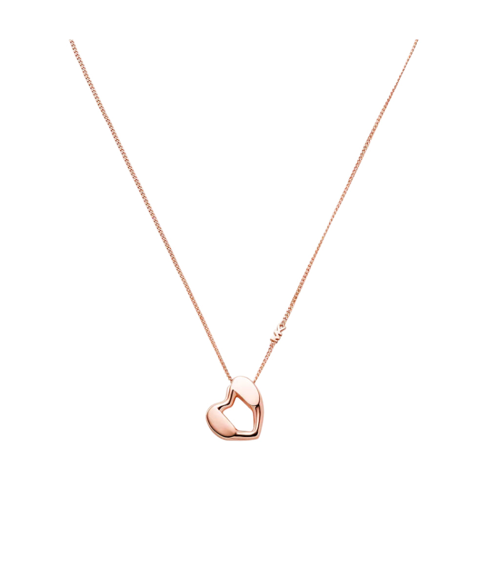 Michael Kors Rose Gold-Plated Heart Pendant Necklace