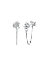 Michael Kors Silver-Plated Mini Mk Chain Earrings