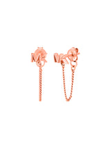 Michael Kors Rose Gold-Plated Mini MK Chain Earrings