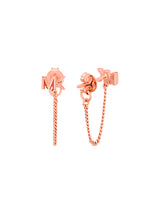 Michael Kors Rose Gold-Plated Mini MK Chain Earrings