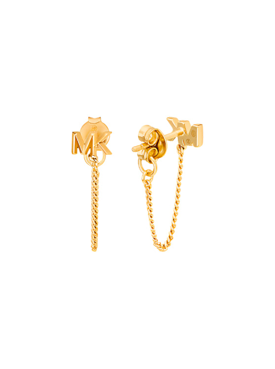 Michael Kors Gold-Plated Mini Mk Chain Earrings