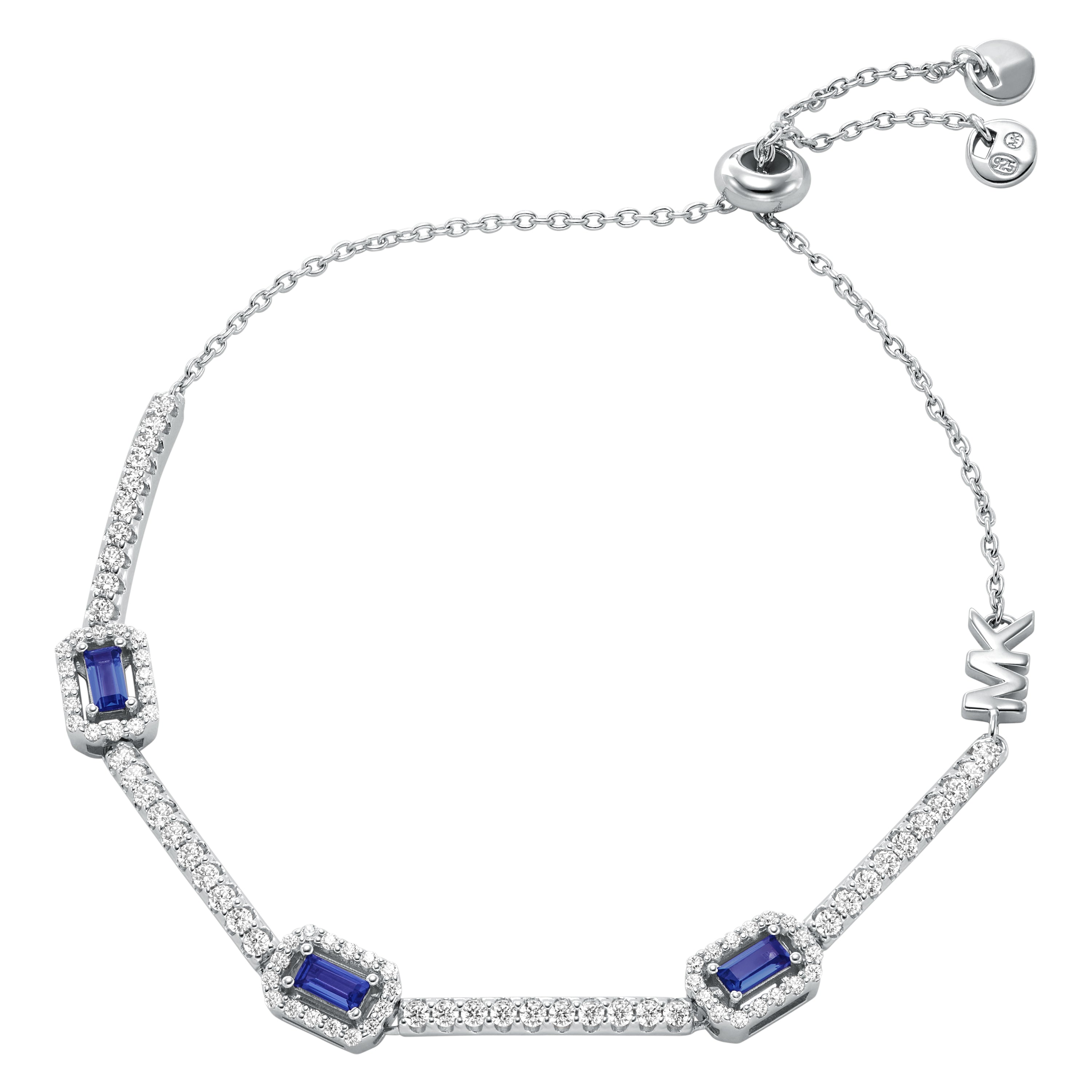 Michael Kors Silver-Plated Emerald Cut Station Bracelet